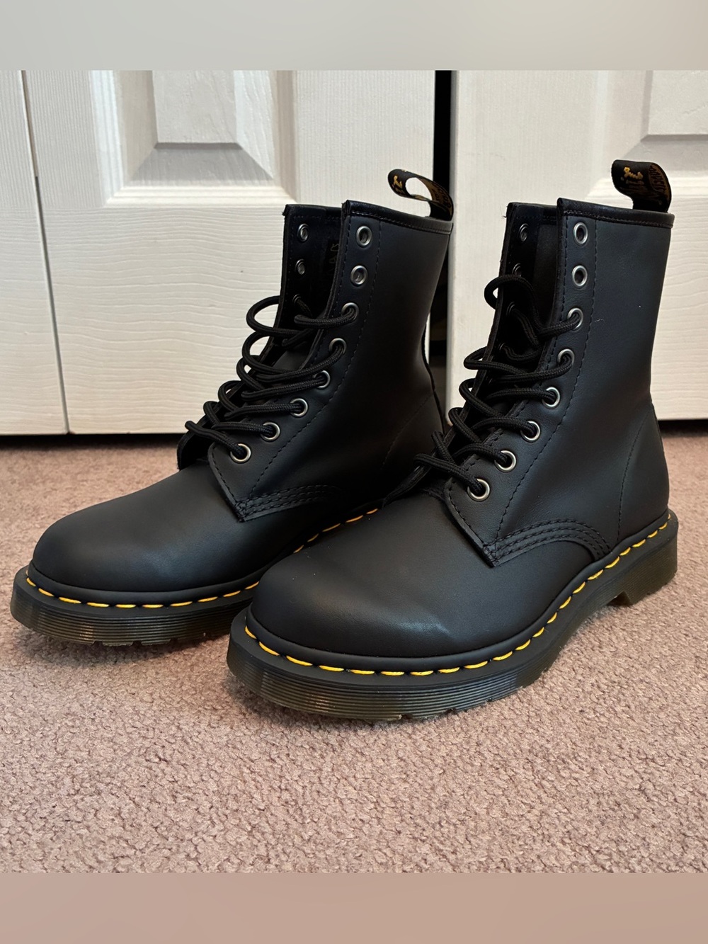 Dr. Martens 1460 Smooth Leather Lace Up Boots - Black